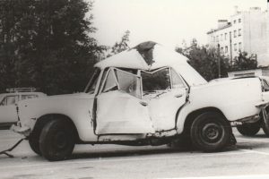 My car after accident, 1977