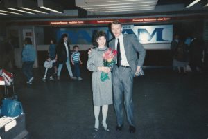 With my wife Irina in JFK airport, New york, 1991